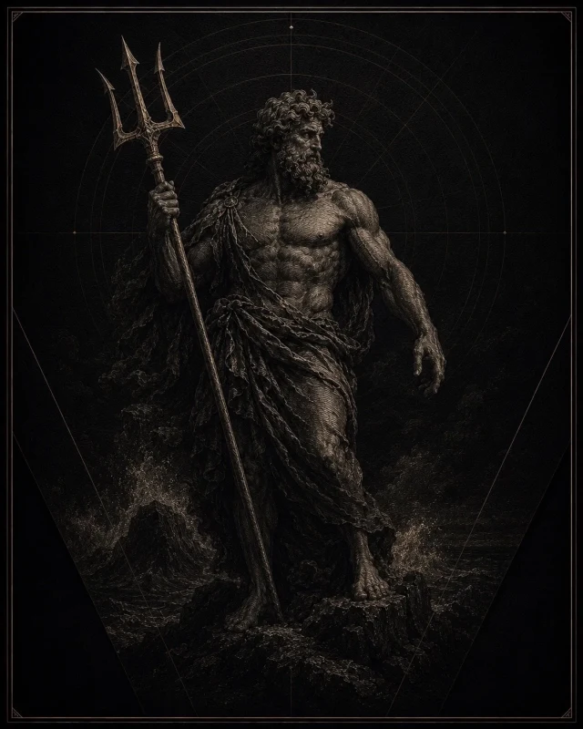Poseidon engraving used for Trident.